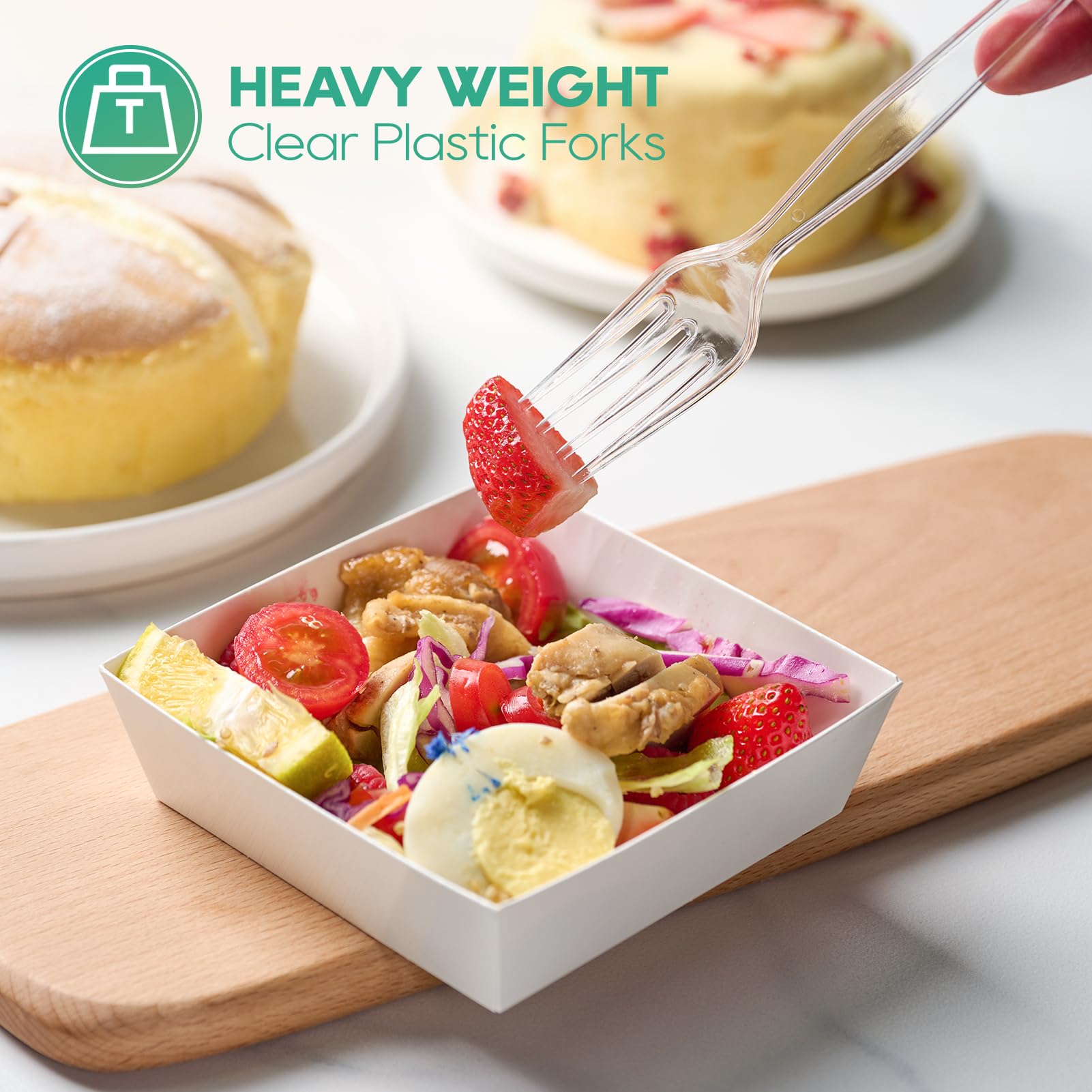 Bulk Plastic Cutlery | Clear Plastic Utensils for Soups, Salads | BPA - Free | Case Restaurant Supply - EWT