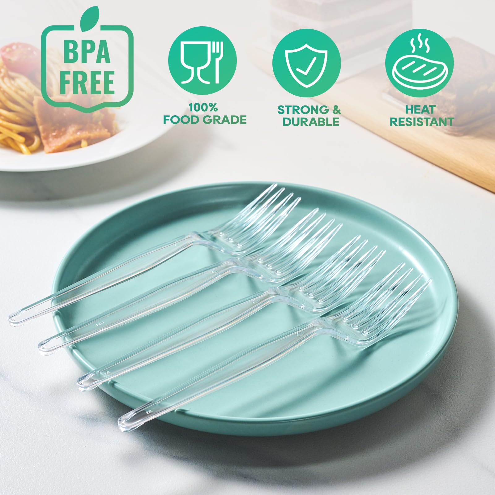 Bulk Plastic Cutlery | Clear Plastic Utensils for Soups, Salads | BPA - Free | Case Restaurant Supply - EWT