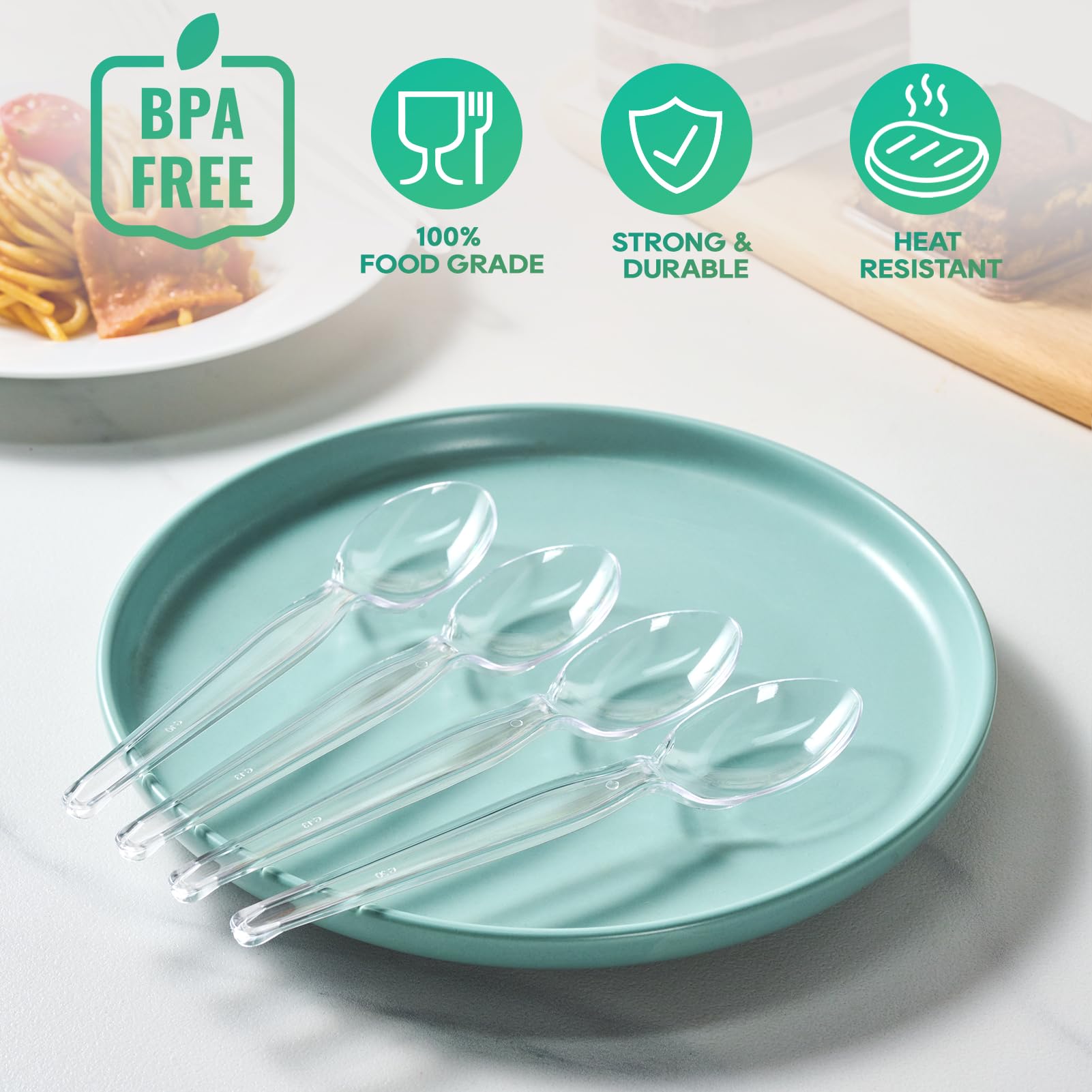 Bulk Plastic Cutlery | Clear Plastic Utensils for Soups, Salads | BPA - Free | Case Restaurant Supply - EWT