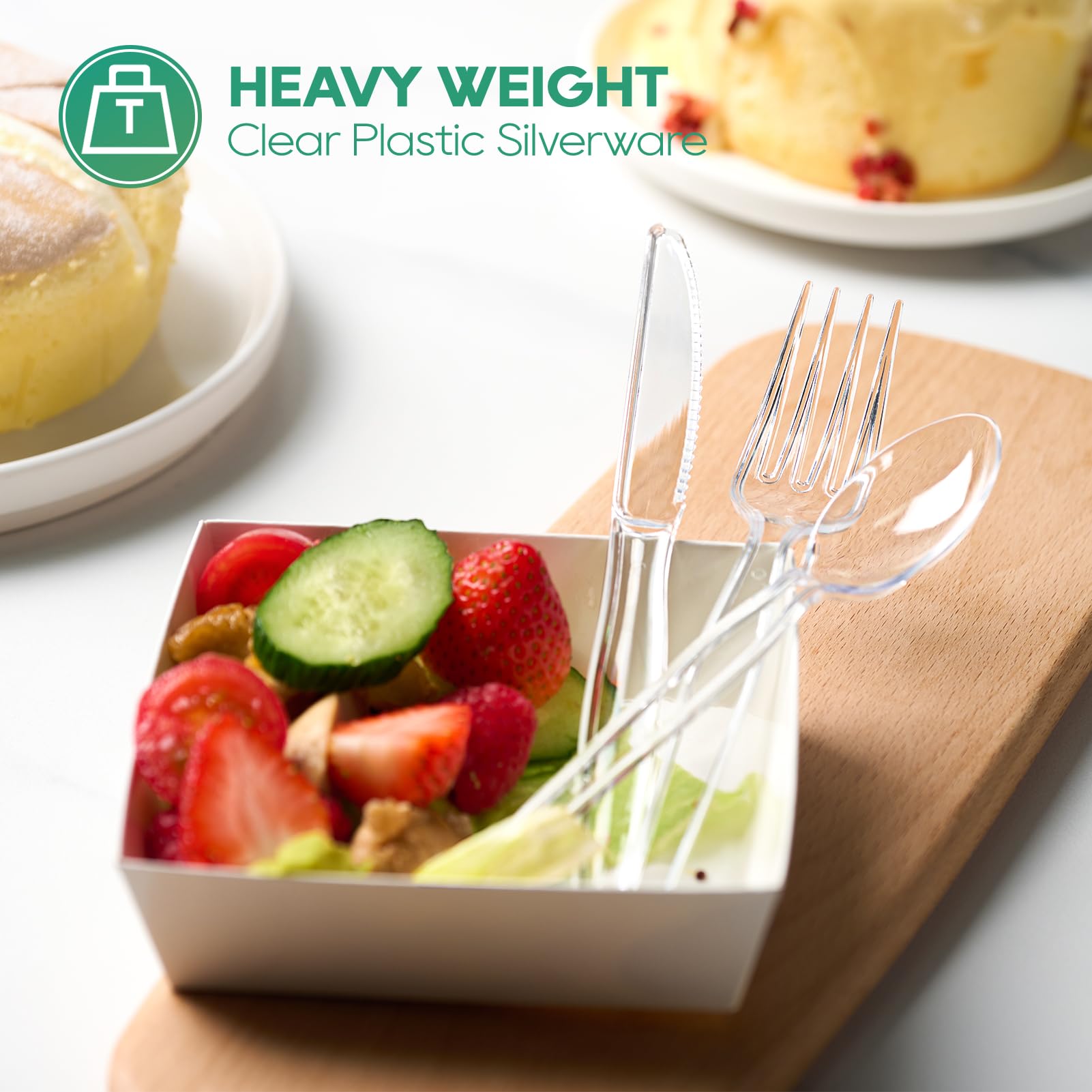 Bulk Plastic Cutlery | Clear Plastic Utensils for Soups, Salads | BPA - Free | Case Restaurant Supply - EWT