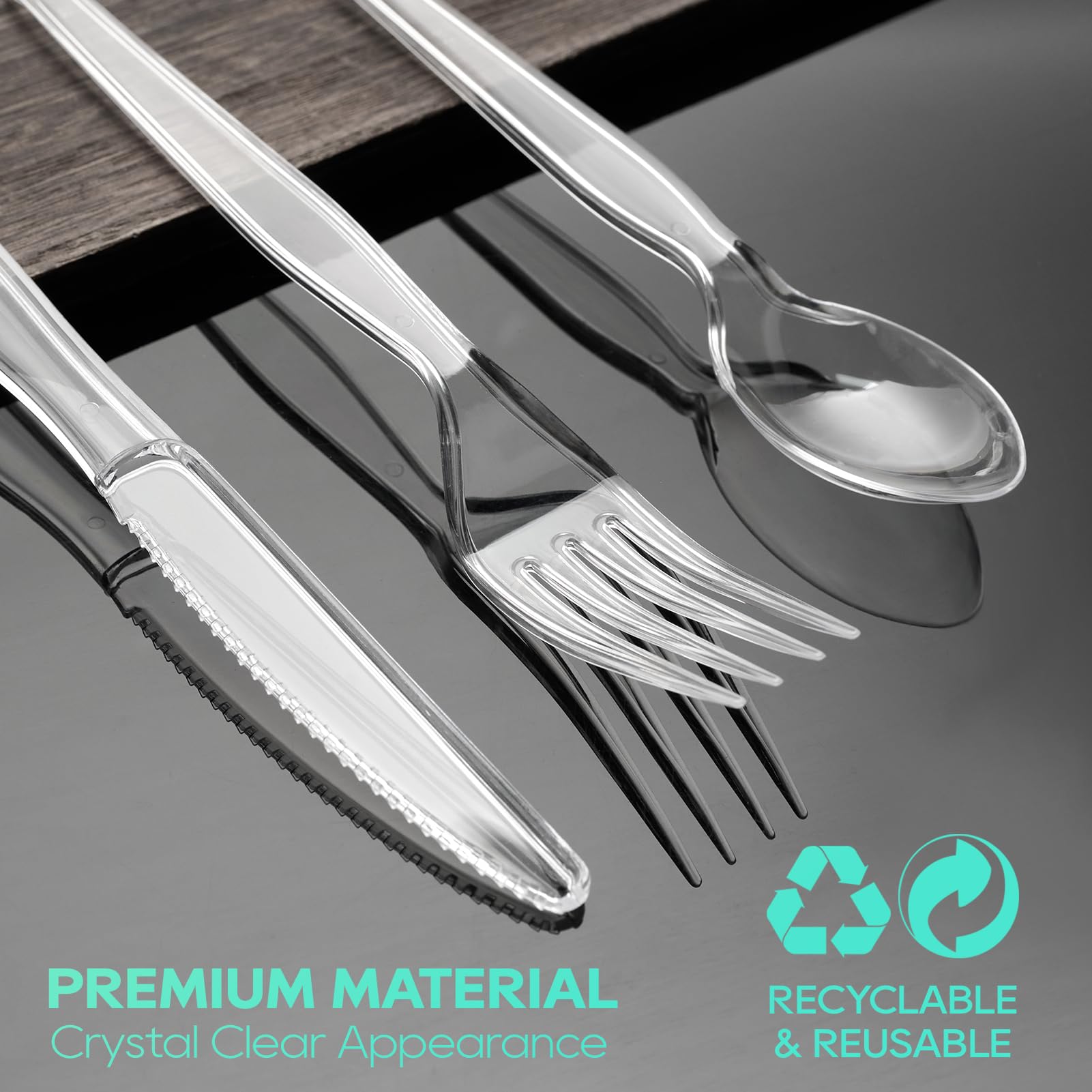 Bulk Plastic Cutlery | Clear Plastic Utensils for Soups, Salads | BPA - Free | Case Restaurant Supply - EWT