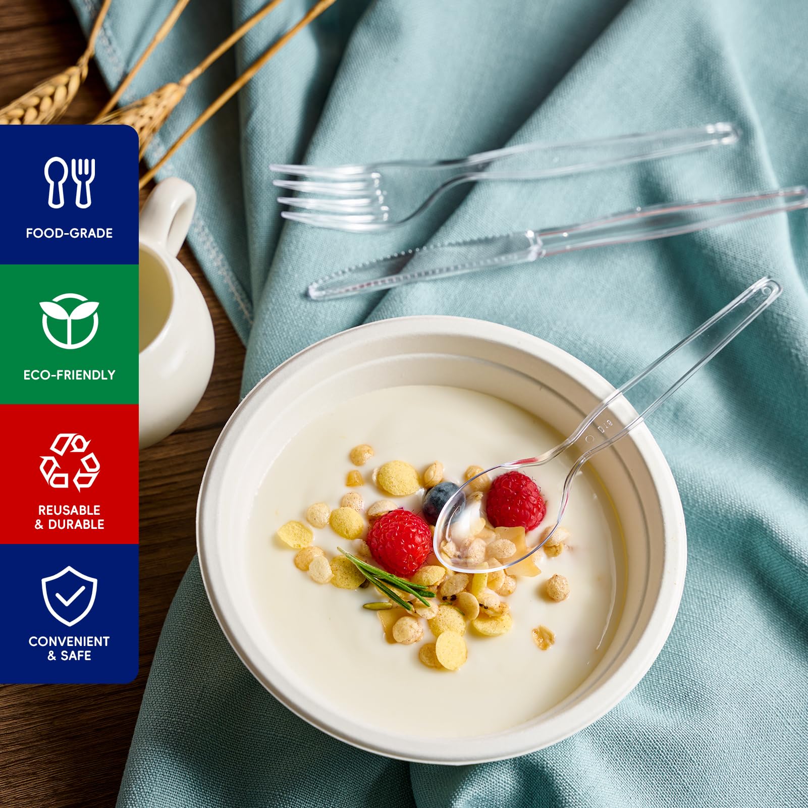 Bulk Plastic Cutlery & Sets | Clear Disposable Utensils for Soup, Ice Cream | Heat Resistant | Restaurant Supply - EWT