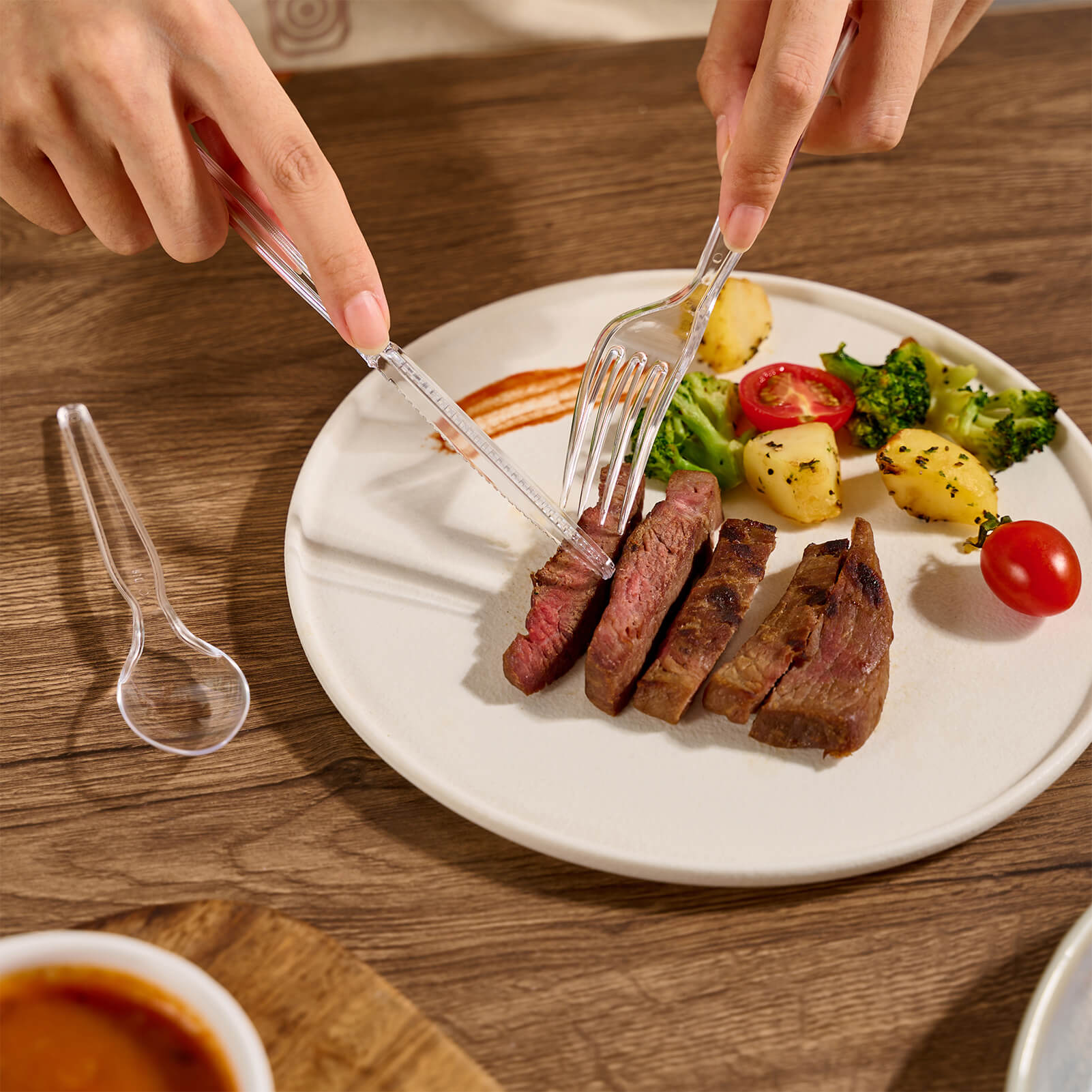 Bulk Plastic Cutlery & Sets | Clear Disposable Utensils for Soup, Ice Cream | Heat Resistant | Restaurant Supply - EWT