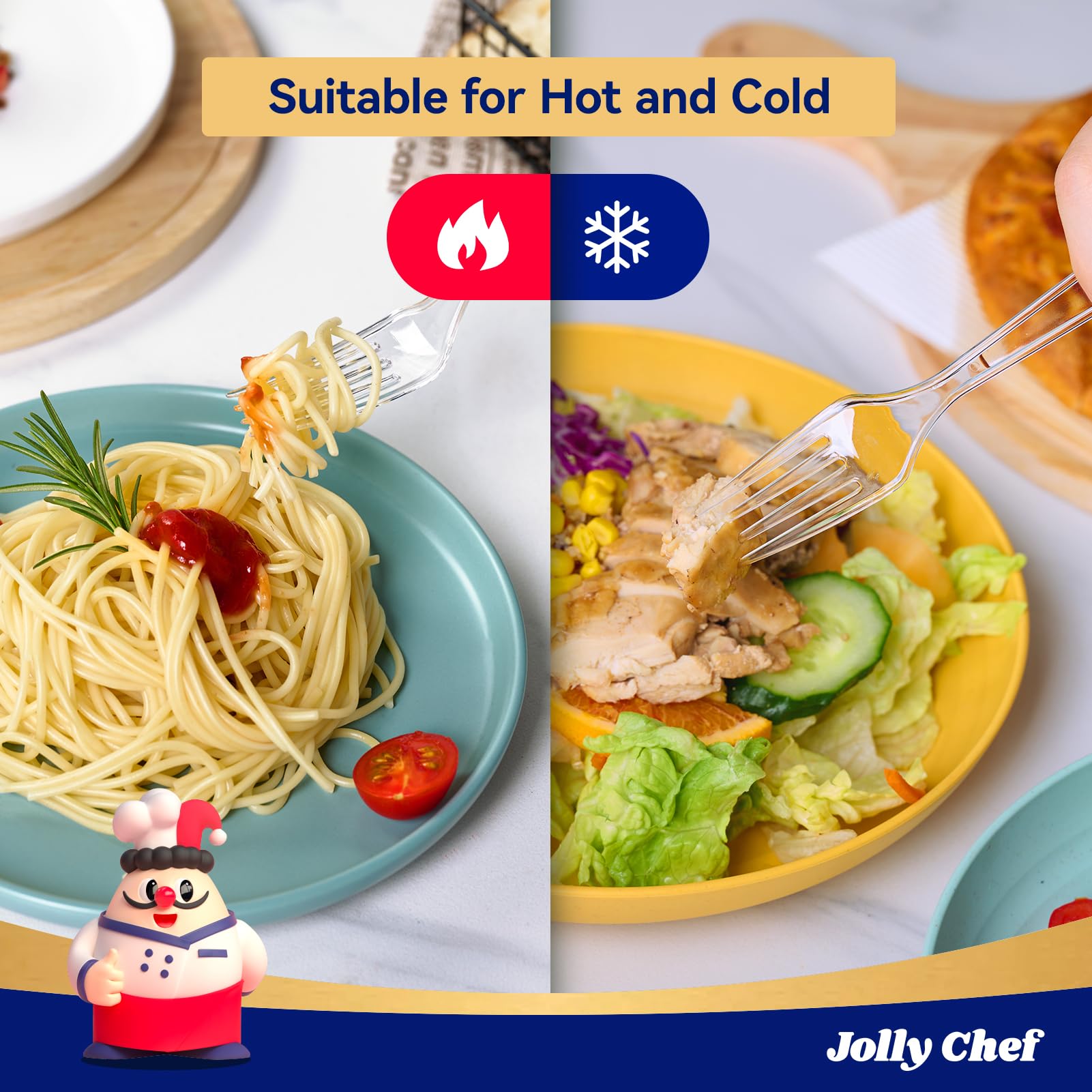 Bulk Plastic Flatware | Disposable Cutlery for Pasta, Desserts, Fruits | Food - Grade Heat Resistant | Restaurant Supply - EWT