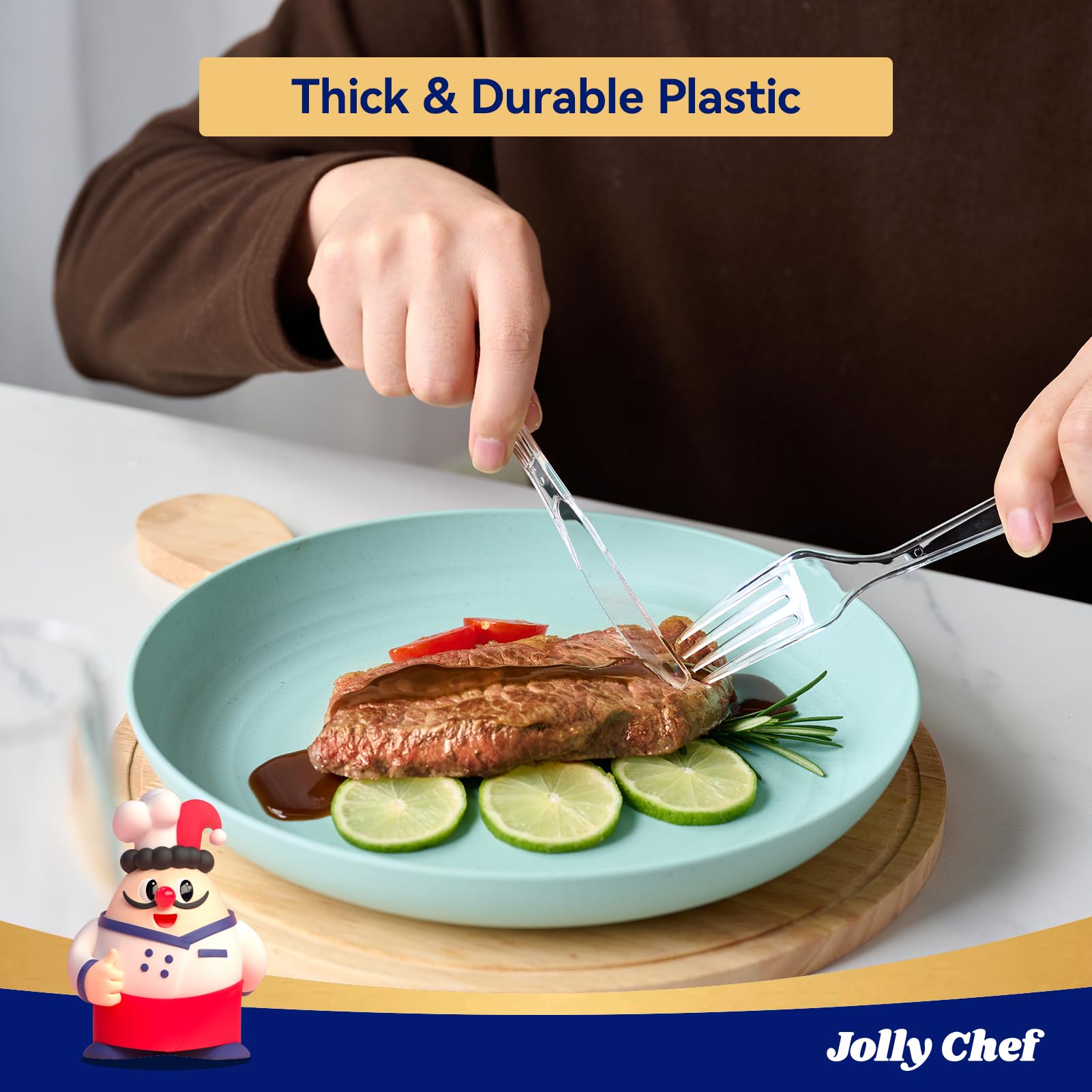 Bulk Plastic Flatware | Disposable Cutlery for Pasta, Desserts, Fruits | Food - Grade Heat Resistant | Restaurant Supply - EWT