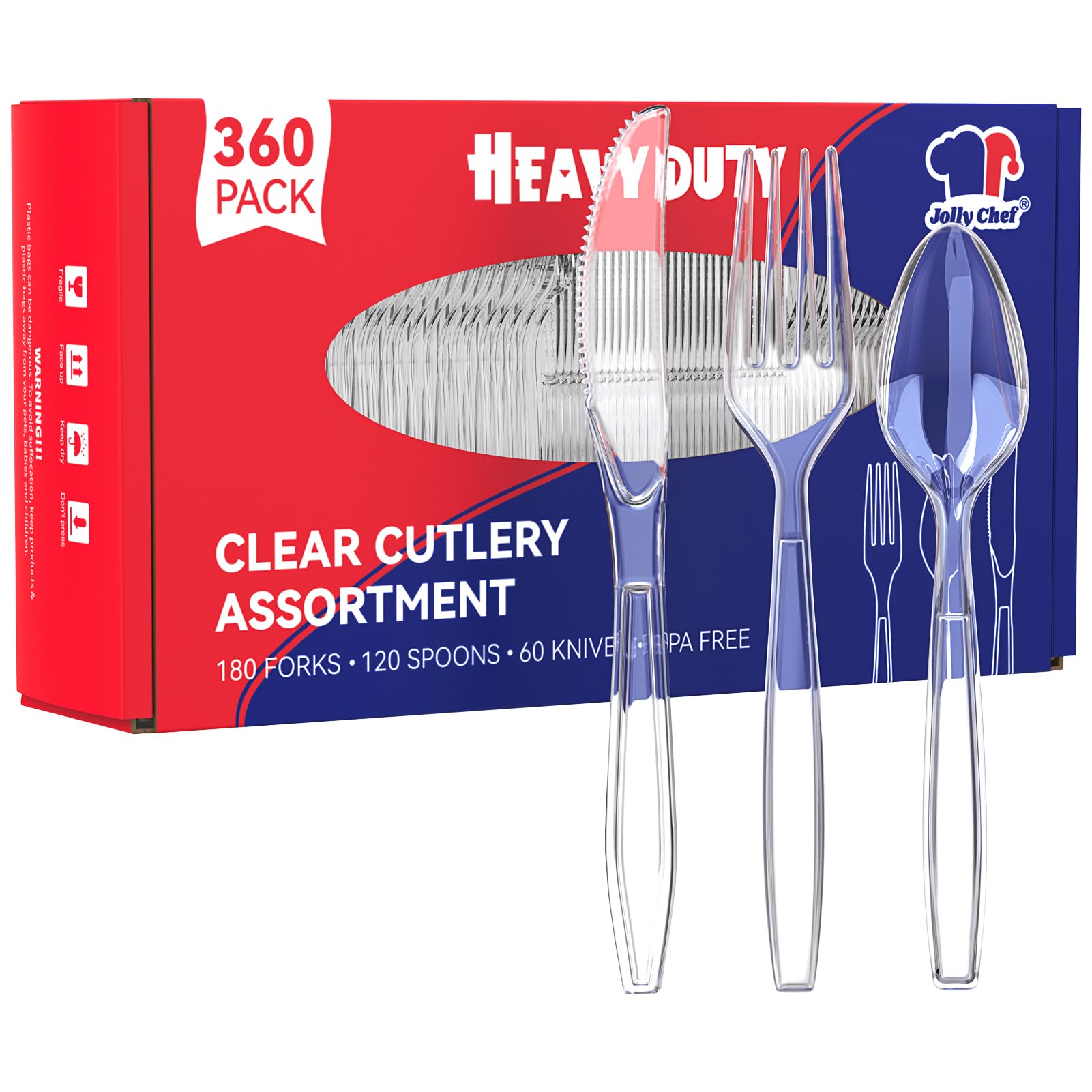 Bulk Plastic Flatware | Disposable Cutlery for Pasta, Desserts, Fruits | Food - Grade Heat Resistant | Restaurant Supply - EWT