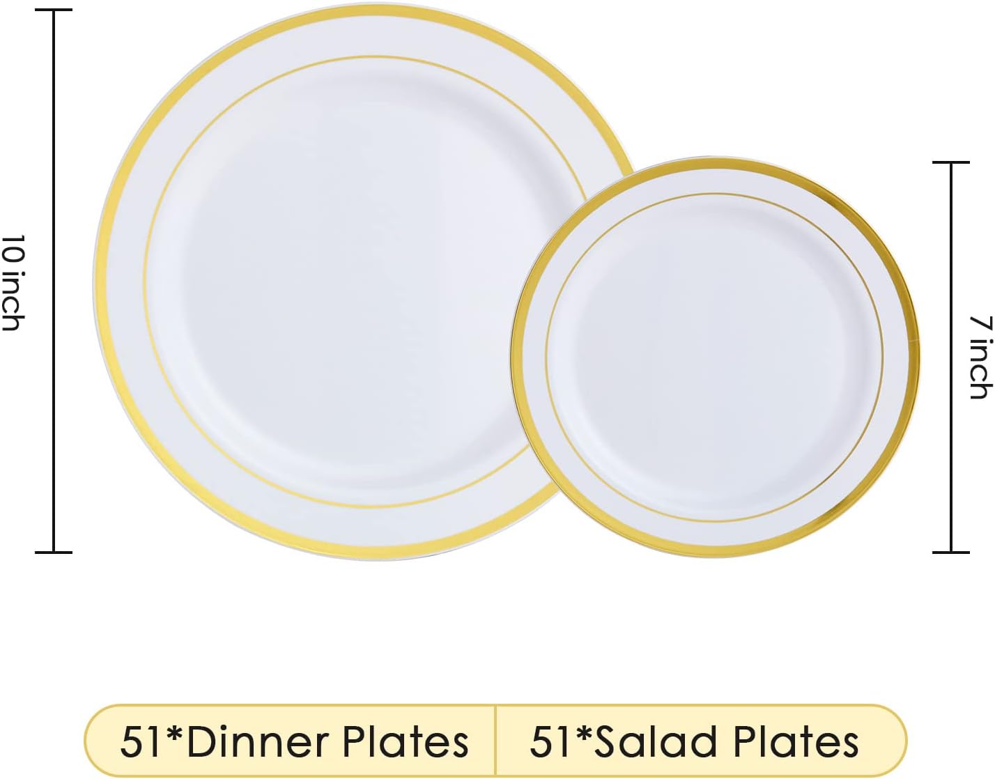 Bulk Plastic Plate Set | Disposable Dinnerware Set for Burgers, Salads | BPA - Free | Restaurant Supply Case - EWT