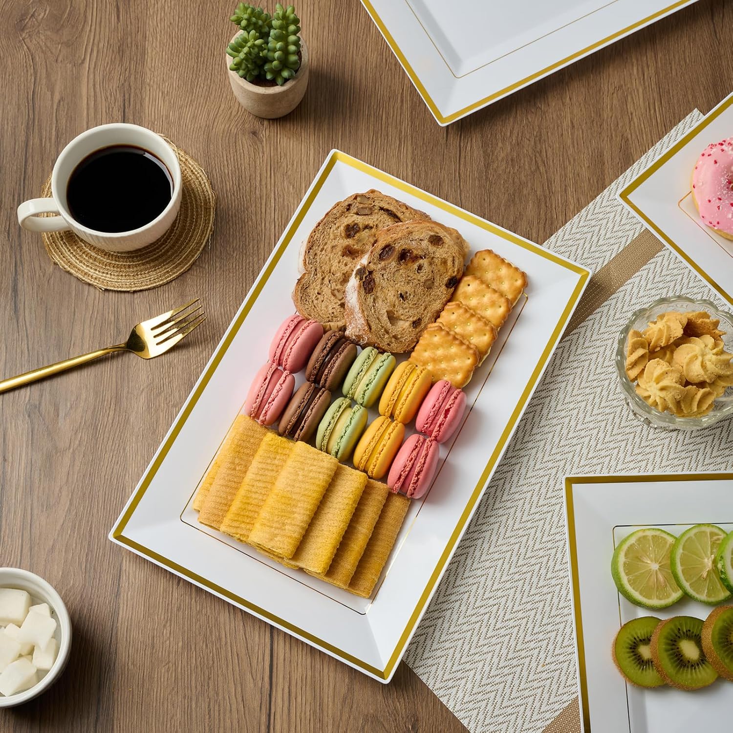 Bulk Plastic Serving Trays | Serving Platters for Appetizers, Desserts, Fruits, Salads | BPA - Free | Restaurant Supply - EWT