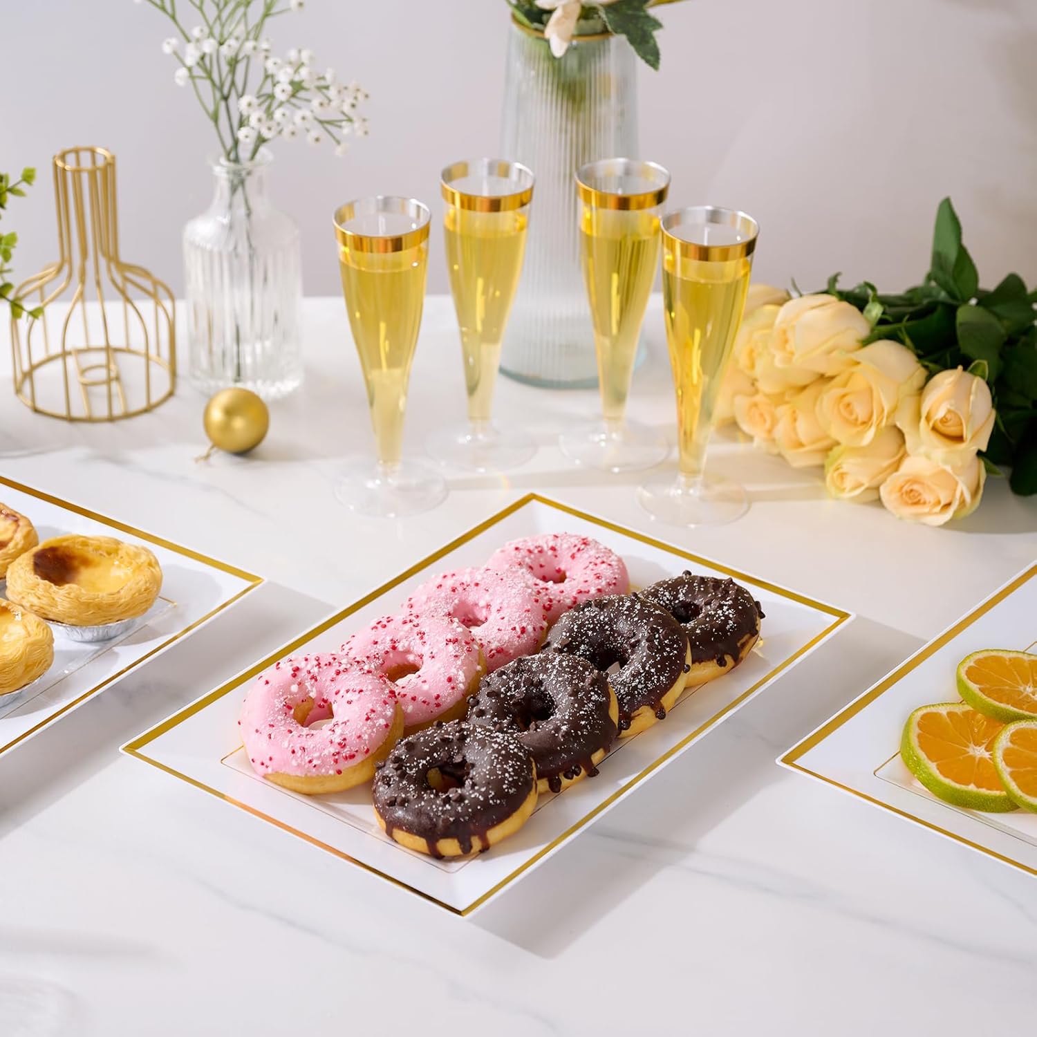 Bulk Plastic Serving Trays | Serving Platters for Appetizers, Desserts, Fruits, Salads | BPA - Free | Restaurant Supply - EWT