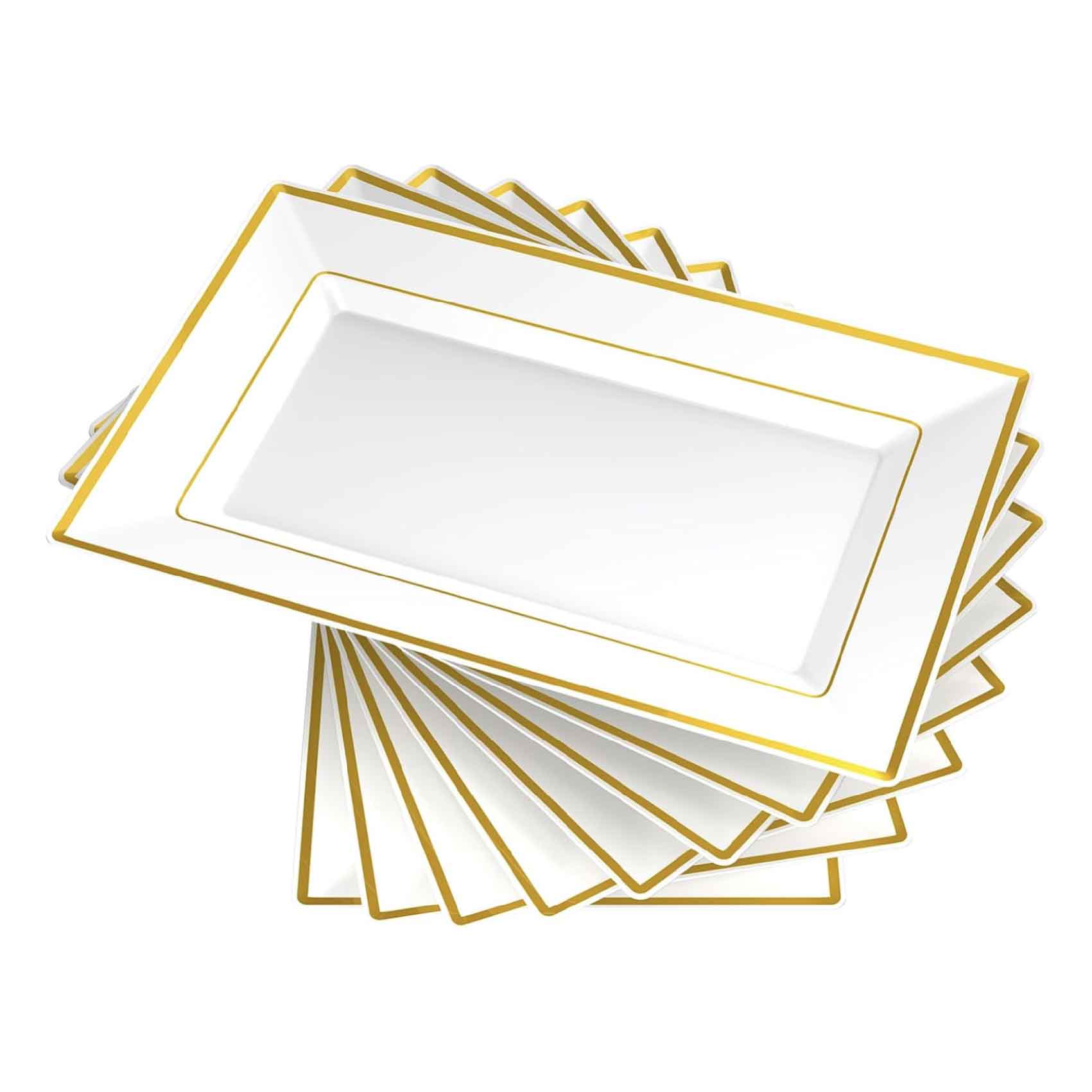 Bulk Plastic Serving Trays | Serving Platters for Appetizers, Desserts, Fruits, Salads | BPA - Free | Restaurant Supply - EWT