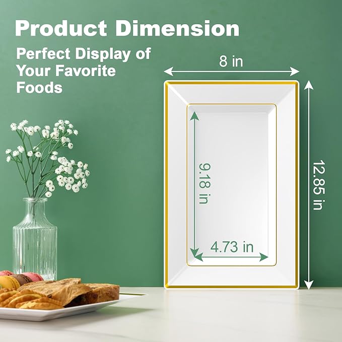 Bulk Plastic Serving Trays | Serving Platters for Appetizers, Desserts, Fruits, Salads | BPA - Free | Restaurant Supply - EWT