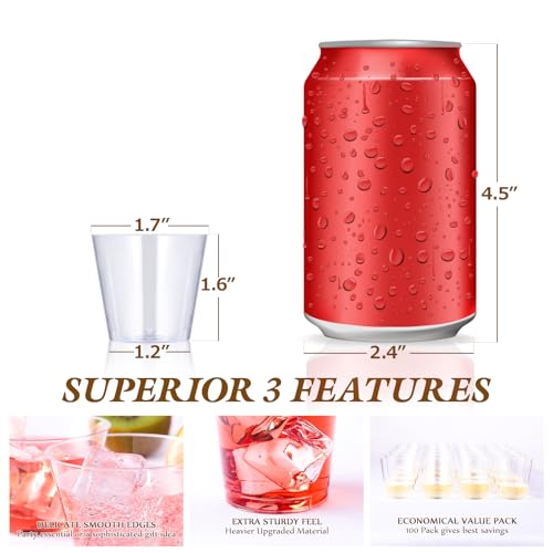 Bulk Plastic Shot Glasses | Case Tasting Cups for Whiskey, Wine Tasting, Food Samples | Food - Grade | Restaurant Supply - EWT