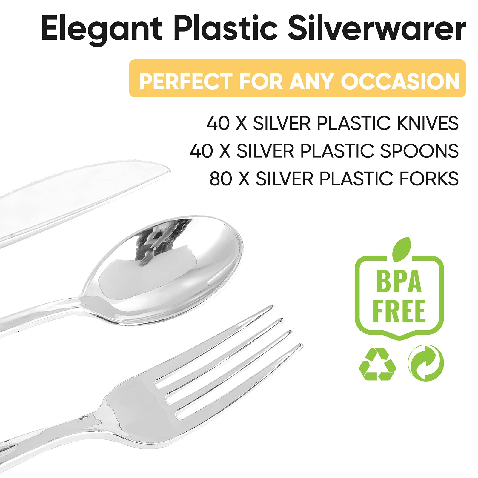 Bulk Plastic Silverware | Disposable Flatware for Burgers, Salads | Food Grade | Restaurant Supply - EWT