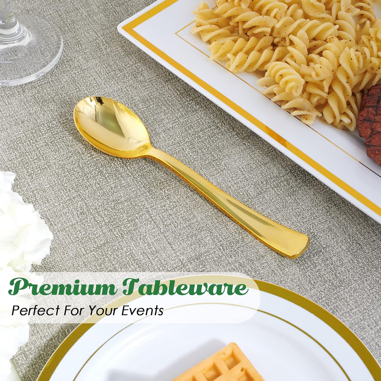 Bulk Plastic Spoons Case | Plastic Utensils for Soups, Desserts | BPA Free | Restaurant Supply - EWT