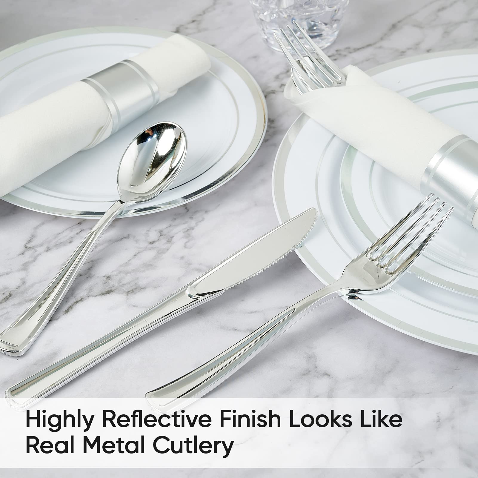 Bulk Pre Rolled Plastic Silverware | Pre - Rolled Cutlery Set for Burgers, Grilled Chicken | Food - Grade | Restaurant Supply - EWT